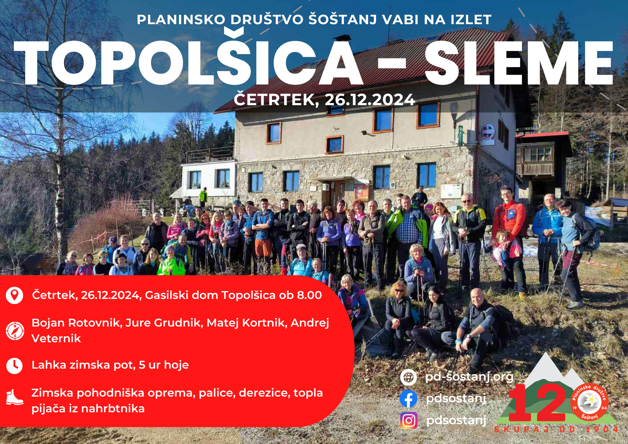 Planinski pohod Topolšica–Sleme 1096 m